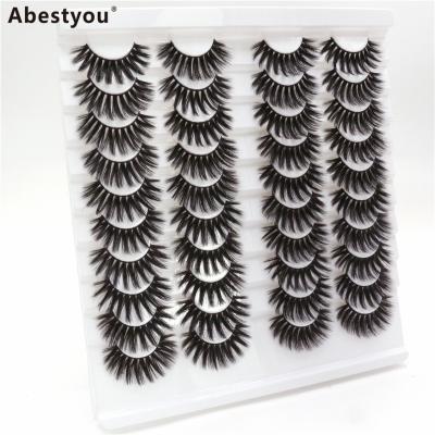 China 20 Pairs Long Soft Fluffy Natural 3D Mink False Eyelashes Handmade Wispy Lashes Natural Makeup Eye Extension Kit Cilios for sale