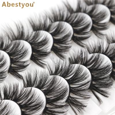 China SPARK Abestyou 8 Pairs Eyelashes 3D Mink Lashes 12-20mm Soft Volume Tapered Long Cross Thick Eye Lashes False Eye Lashes Reusable for sale