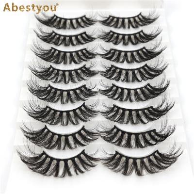 China Abestyou NEW Winged 8pairs Eyelashes Winged Lashes Long 12-20mm Length Natural Makeup Lashes Fluffy Artificial Mink Lashes for sale