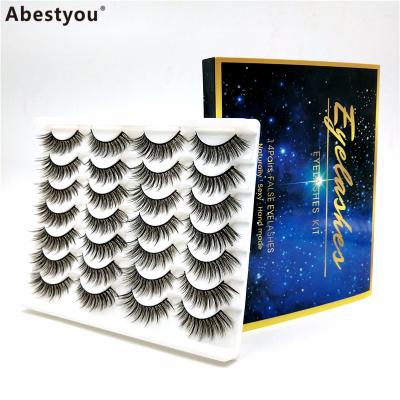 China Abestyou 14pairs Tapered Lashes 3d Mink Lashes Long Natural Mink Lashes Lashes False Eyelash Extension False Eyelashes Volume for sale