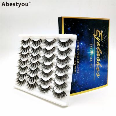 China Abestyou 14pairs Natural Feather Eyelash False Eyelashes Makeup 3d Mink Long Lashes Extension Eyelash for sale