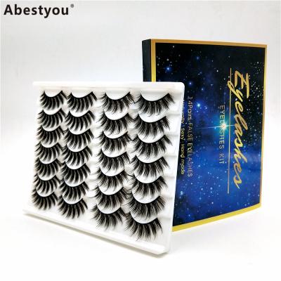 China Abestyou 14pairs Long Thick Natural False Eyelashes Makeup 3d Mink Eyelashes Eyelash Extension for sale