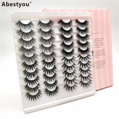 China Abestyou Full Volume 20 Pairs Multipack Lashes OEM 3D Faux Soft Thick Mink Eyelashes Luxury Box Packaging Long Wholesale for sale