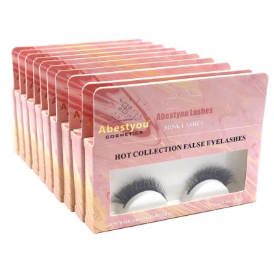 China Abestyou NEW HOT SALE Natural Styles Short Long 3D Mink Real Lashes Soft Comfortable Thin Strip Eyelashes Cruelty Free Lashes 9-13mm Length for sale