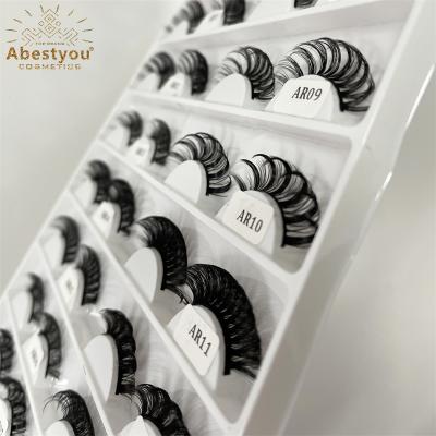 China Abestyou Full Volume Lashes D Loop Volume Strip Russian Private Label Fake Short False Eyelashes Russian Volume Lash Strips for sale