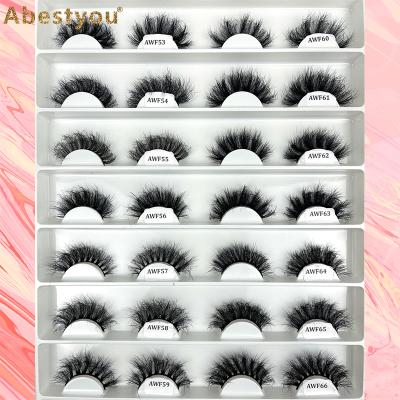 China Full Volume Abestyou's new 66styles 18-25mm lightweight 3d layered double tapered fluffy tapered faux mink eyelashes cruelty free for sale