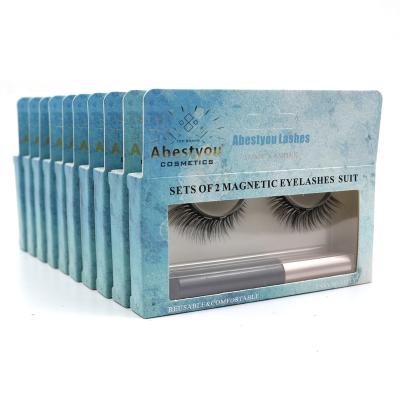 China Abestyou Natural Mink Long Sets Of 2 Magnets Lashes Suit With Waterproof Magnetic Eyeliner Hook Box Private Customized Packing for sale