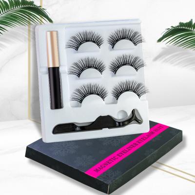 China Natural Long 3 Pairs Eyeliner Magnetic Liquid Set 5 Magnet False Eyelash Tweezers Magnetic False Eyelash for sale