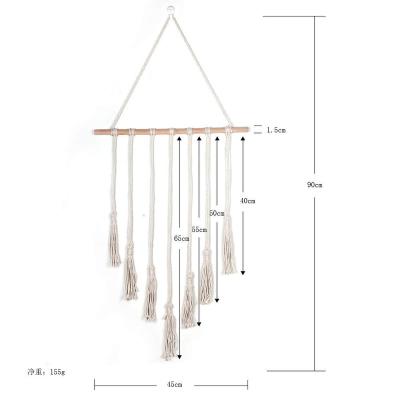 China QJMAX Photo Display Amazon Foldable / Eco-friendly Top Selling Macrame Hanging Wall Picture Organizier With 25pcs Wooden Clips for sale