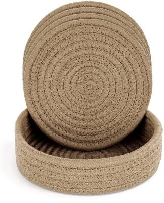 China QJMAX Viable Set 4 Cotton Rope Tripod Mat Coaster For Hot Pots Kitchen Racks Tripods for sale