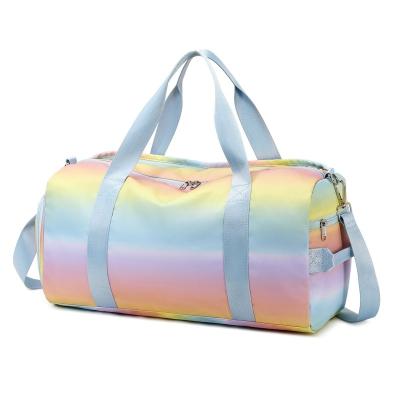 China Light Weight Wholesale Custom Print Fashion Pink Duffel Bag Trending Designer Waterproof Portable Polyester Luggage Gym Sport Travel Bag for sale