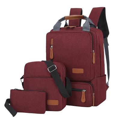 China With USB OEM ODM Computer backpack Wholesale Simple Design Lightweight Travel 3 PCS Set Laptop Backpack Bag Laptop Backpack for sale