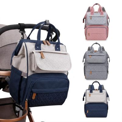 China With USB Multifunctional Waterproof Mummy Lequeen Diaper Bag Baby Carry Nappy Travel Bag Wickelrucksack Maternity Baby Diaper Bag for sale