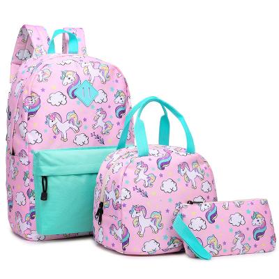 China Anti-Theft 2022 New Arrivals School Bags With Lunch Box Tie Dye Bag Blue Pink Backpack Set Girls Kids Lunch Box Children School Bags for sale