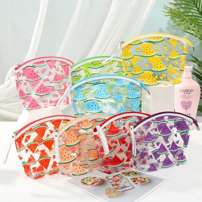 China Durable Wholesale Custom Logo Pu Transparent Cosmetic Bag Large Capacity Clear Zipper Makeup Wash Bag Waterproof Bath Bag With Low MOQ for sale