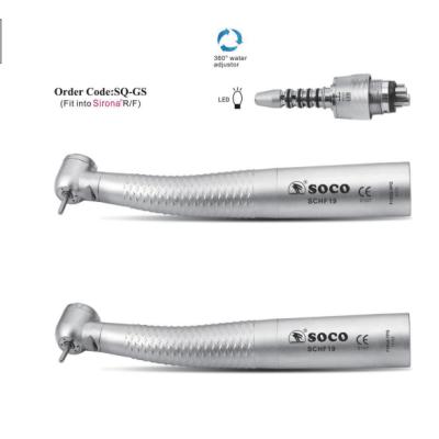 China 1.59~1.6 6 Hole Fiber Optic Quick Coupler Push Button LED High Speed ​​Dental Handpice, SOCO handpiece for sale