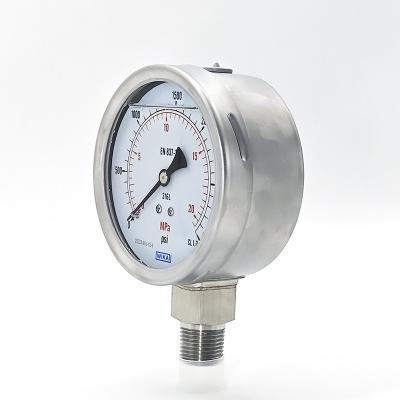 China Original 100mm Stainless Steel Manometer Glycerin Filled Pressure Gauge for sale