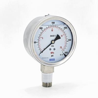 China 233.50.100 WIKA Stainless Steel Bourdon Tube Pressure Gauge Shock Resistant Class 1.6/1.0 for sale