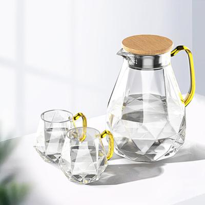 China Sustainable Low Price high quality Transparent high Borosilicate glass water jug with lid for sale