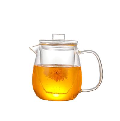 China Sustainable Wholesale food grade lead-free glass tea pot transparent glass teapotwith infuser for sale