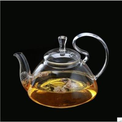 China Sustainable Promotion Transparent Heat Resistant Borosilicate Glass Teapot with handle for sale