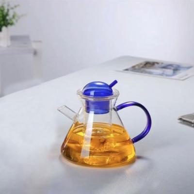 China Sustainable Promotion High borosilicate 500ml Heat Resistant  Glass Teapot With Infuser for sale