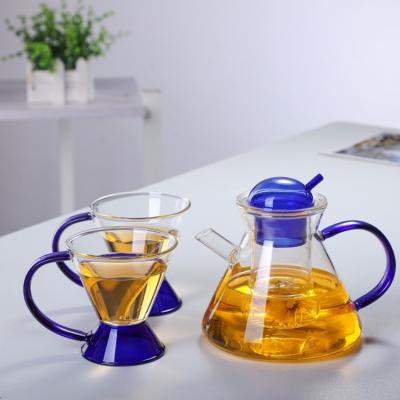 China Sustainable Wholesale 500ml Eco-friendly Heat Resistant  Glass Teapot With Infuser for sale