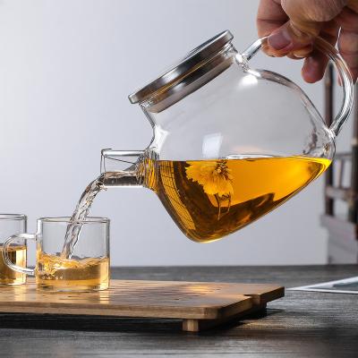 China Sustainable Promotion insulated Heat Resistant borosilicate glass teapot with infuser for sale