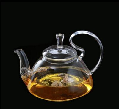 China Sustainable Customize Large volume Eco-friendly Borosilicate Glass Teapot with handle for sale