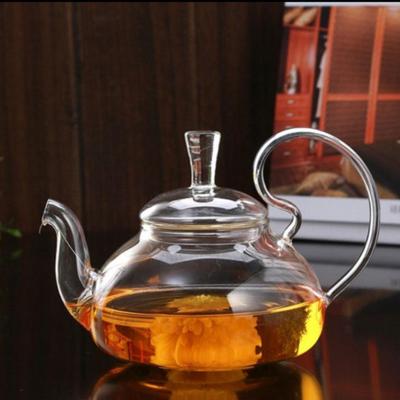 China Sustainable Customize Eco-friendly heat resistant borosilicate glass teapot with handle for sale