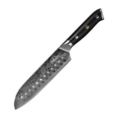 China Viable Hot Selling Popular Fixed Blade Professional Custom Damascus 7 Inch Santoku Knife for sale