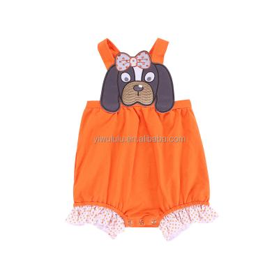 China Long Sleeve Design Summer Baby Clothes Embroidery Cotton Toddler Jumper Ruffle Bubble Romper Baby for sale