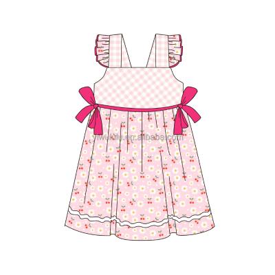 China 2022 New Arrival Short Sleeve Little Girls Dress Girls Floral Printed Summer Dress for sale