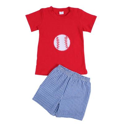 China Teen Boys Summer Casual Teams Kids Shorts Sets Shirts Solid Color With Shorts Boys Baseball Clothing Sets for sale