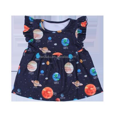 China Viable Planet Print Tops Infant Baby Top Summer Tank Top Toddler Blast Sleeve Shirt for sale