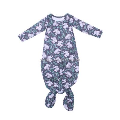 China Sustainable Wholesale Infant Todder Clothes One Piece Dresses Floral Printing Newborn Baby Milk Silk Dresses for sale