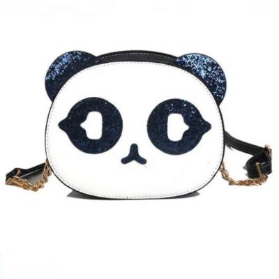 China New Style Waterproof Sequined Panda Shape Pu Versipacks Messenger Leather Chain Bag For Women for sale