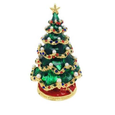 China Wholesale Home Decoration Crafts Factory Price Present Alloy Ornament Christmas Tree During Christmas Season and New Year for sale