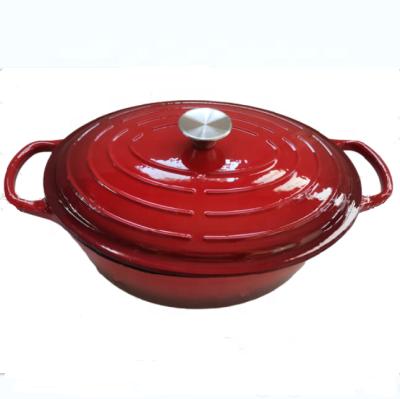 China Viable Preseasoned Enamel Coated Cast Iron Dutch Oven For Outdoor Cooking Camping for sale