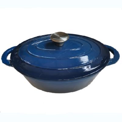 China Viable Preseasoned Enamel Coated Cast Iron Dutch Oven For Outdoor Cooking Camping for sale