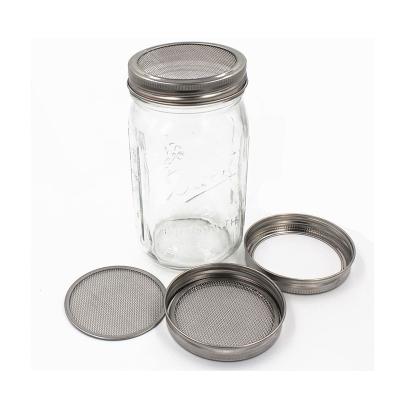 China Factory Wholesale High Quality Modern Fancy Packaging Stainless Steel Mason Jar Sprouting Lids for sale