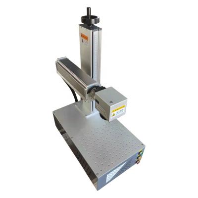 China 20W 30W 50W JPT Fiber Laser Optional Air-cooled Rotary Gold Marker Steel Marking Machine For Metal for sale