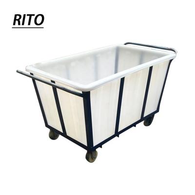 China LLDPE Steel Plastic Heavy Duty Hand Hardware Push Pull Trolley For Workshop for sale