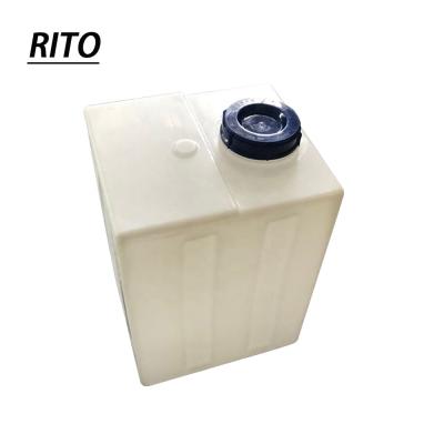 China Water storage plant 70L 100L 120L 200L plastic square PE water treatment chemical dosing tank rotomolding for sale