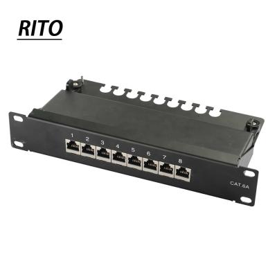 China 1U telecom network rack mount 110 punch down IDC 8 port cat6a stp RJ45 patch panel for sale