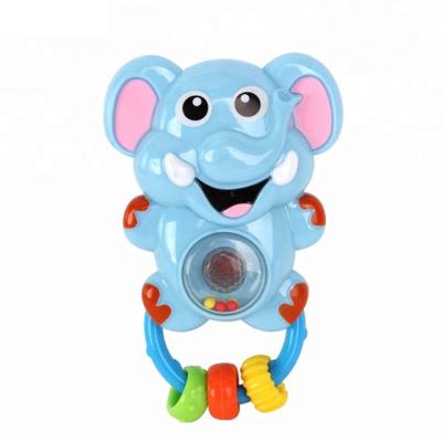 China Funny Elephant Intelligence Safety Design Cartoon Ignition Music Toys Baby Soft Rattle for sale