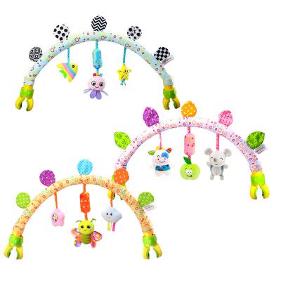 China 3 Series Rainbow Baby Safety Animals Ocean Sky Clappers Crib Mobiles Plush Bed Bell Clappers Music for sale