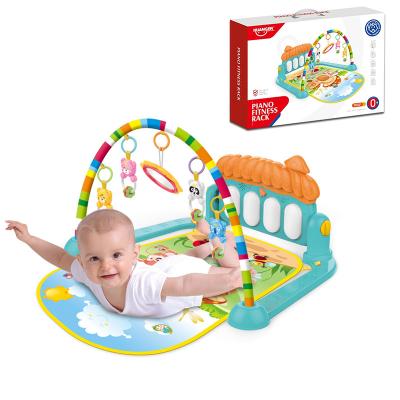 China With Animal High Quality Multi Function Rattle Multi Function Functional Baby Gym Playmat Crawling Piano Gym Kick Piano Play Newborn Sleeping Mats for sale