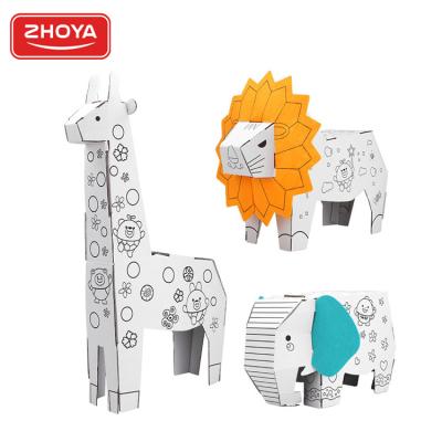 China Wholesale 3 Cartoon Designs 3D Art Painting Educational Doodle Giraffe Lion Elephant DIY Doodle Toy for Kids for sale