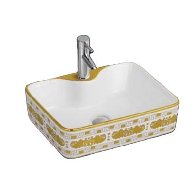 China Other Popular Golden Table Top Wash Basin In Bathroom Fixture for sale